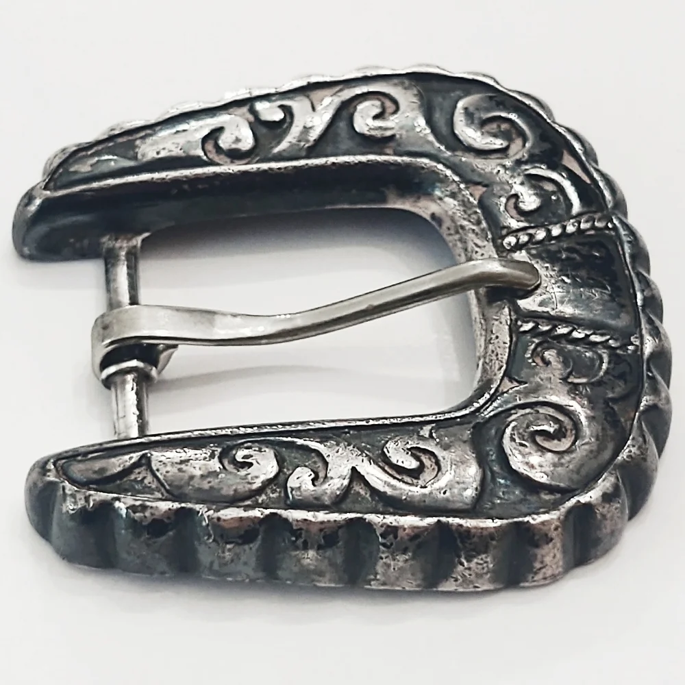 Vintage Designer Jeff Deegan Sterling Silver 4 piece Western Belt Buckle…